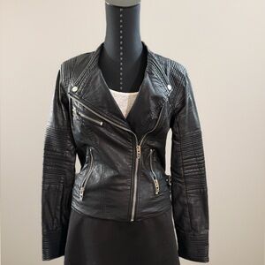 Blank NYC Black Faux Leather Moto Jacket